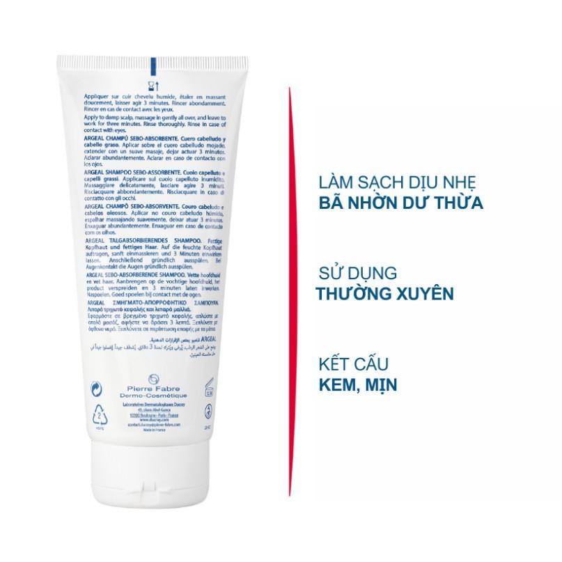 Dầu gội dạng kem điều tiết bã nhờn &amp; chống bết dính Ducray Argeal Shampoo 200ml