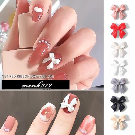 Charm nail - Bộ 25 charm nơ gắn móng tay xinh xắn