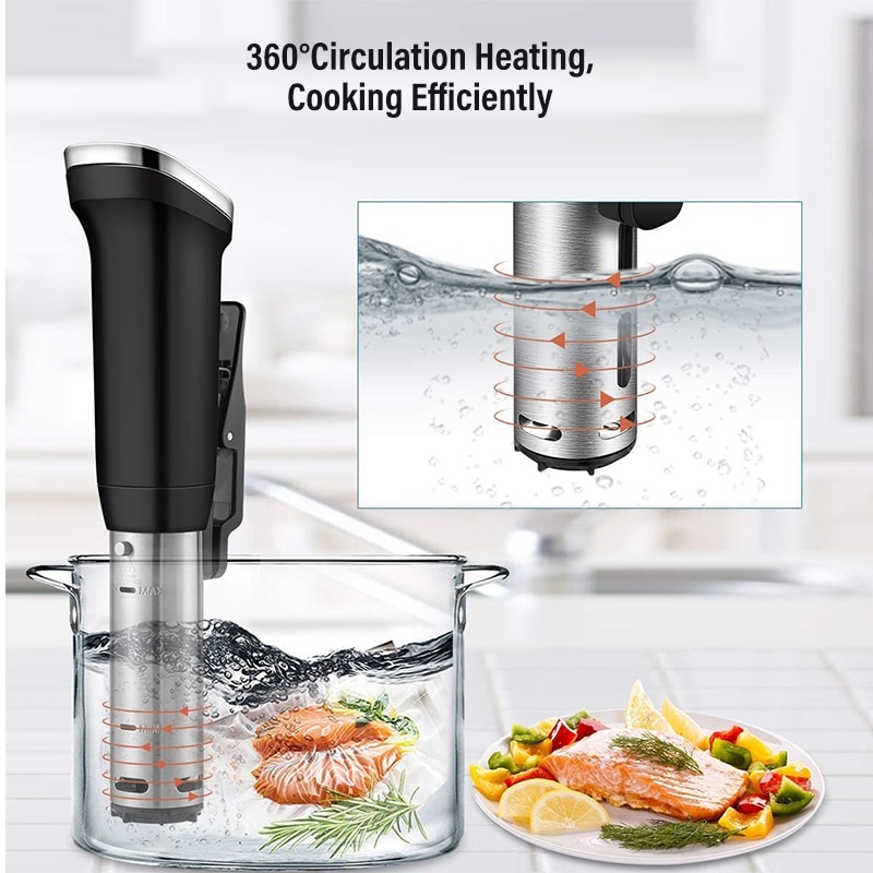 BioloMix Sous Vide máy nấu chậm nồi nấu chân không 1200W Bộ tuần hoàn ngâm mạnh mẽ điều khiển màn hình LED