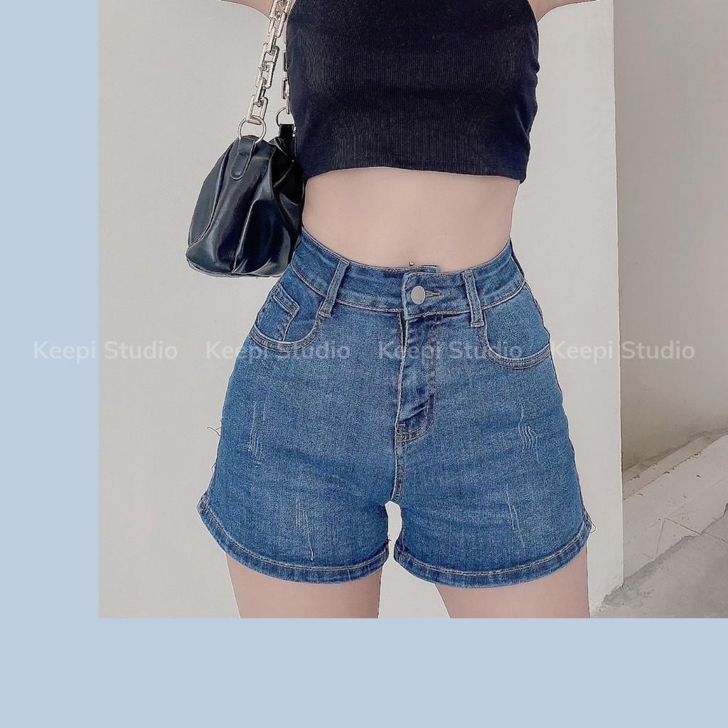 Quần Short Jean Nữ Xanh Lưng Cao Nâng Mông Siêu Chất Hàng Cao Cấp Quần Short Bò Nữ ẢNH THẬT100%