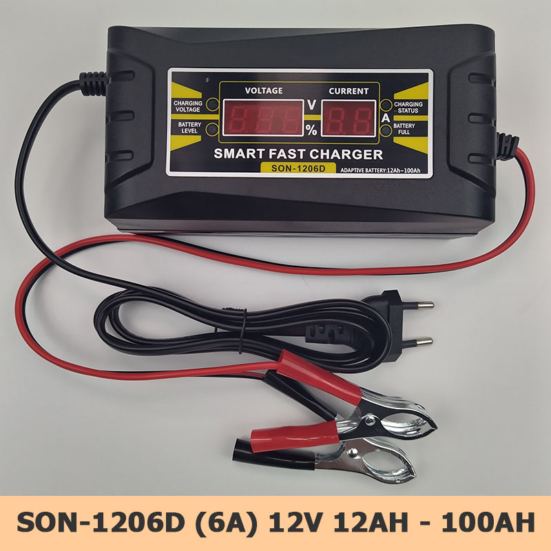 Sạc ắc quy 12V SON-1210D+ và 1206D công nghệ sạc nhanh thông minh tự ngắt