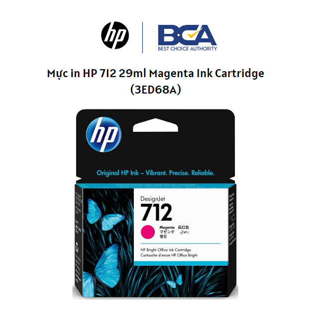 Mực In Phun HP 712 Magenta Ink Cartridge 29ml (3ED68A) - Hàng chính hãng