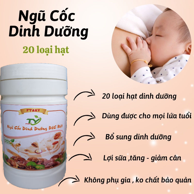 Ngũ cốc tăng cân lợi sữa hộp 500g nhà làm loại 17 hạt dinh dưỡng ( hộp 500g ) không đậu nành