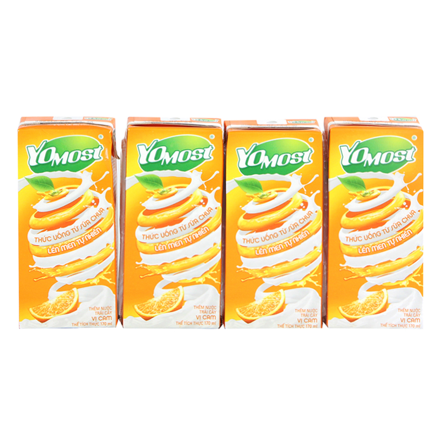 Hình ảnh Lốc 4 Hộp Sữa Chua Lên Men Tự Nhiên Yomost Vị Cam (170ml/Hộp) Hình ảnh Lốc 4 Hộp Sữa Chua Lên Men Tự Nhiên Yomost Vị Cam (170ml/Hộp)