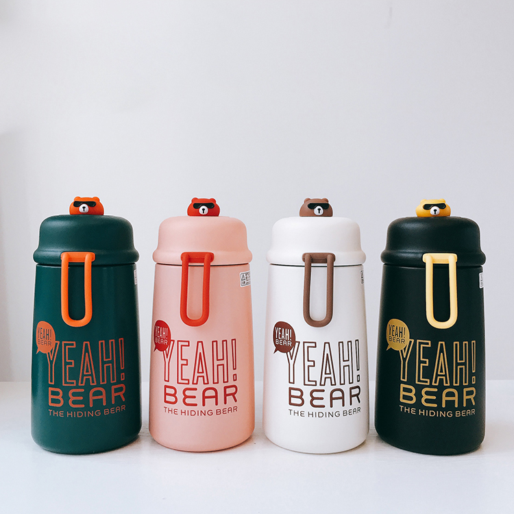 Bình Nước Giữ Nhiệt Chân Không Gấu Ngầu Điệp Viên 320ml