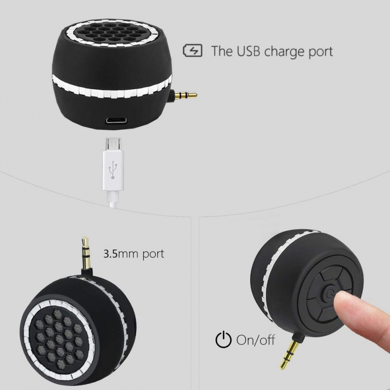Loa không dây mini Loa siêu trầm Hifi Portable 3D Stereo Universal Jack 3.5Mm Loa cho iPhone Máy tính bảng Máy tính xách tay để phát trực tuyến Màu sắc: Đen