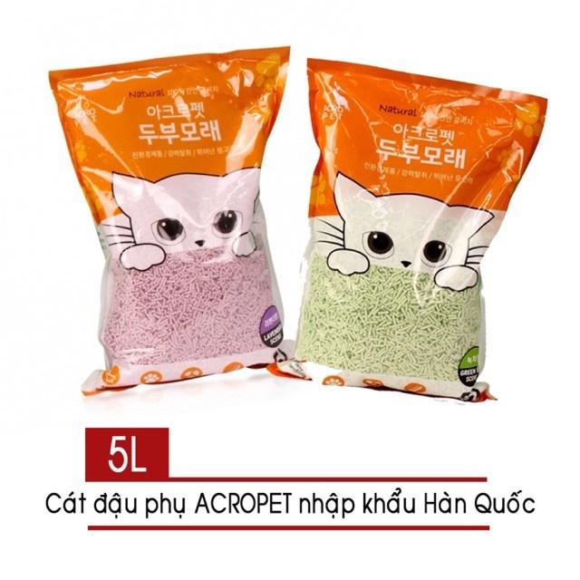 Cát đậu nành Acropet 5L - Cát đậu phụ cát xả bồn cầu toalet