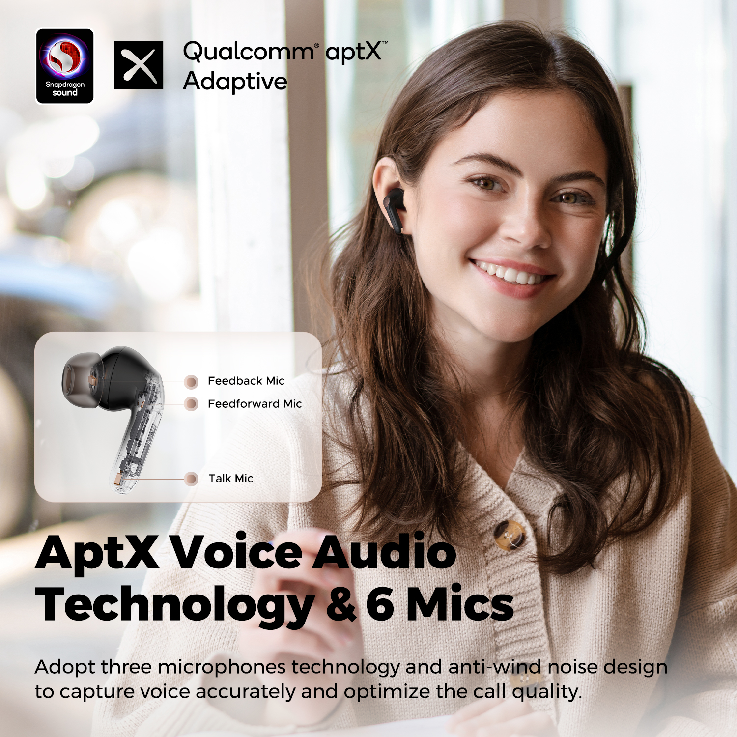 Tai nghe True Wireless SoundPEATS Air4 Pro | APTX Lossless | Hyrid ANC 45dB | APTX Voice 6Mic | Bluetooth 5.3 - Hàng Chính Hãng