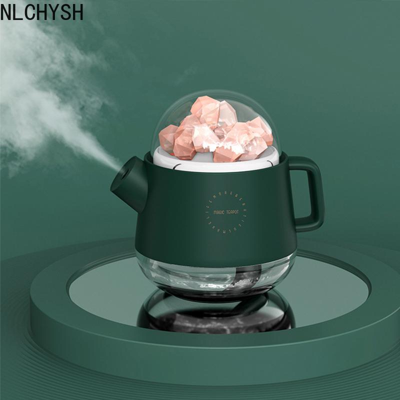 Di Động Pha Lê Aromatheraphy Máy Tạo Độ Ẩm Không Dây Tinh Máy Khuếch Tán Tinh Dầu LED Muối Himalaya Thoáng Mát Sương Máy Phun Sương Tạo Độ Ẩm