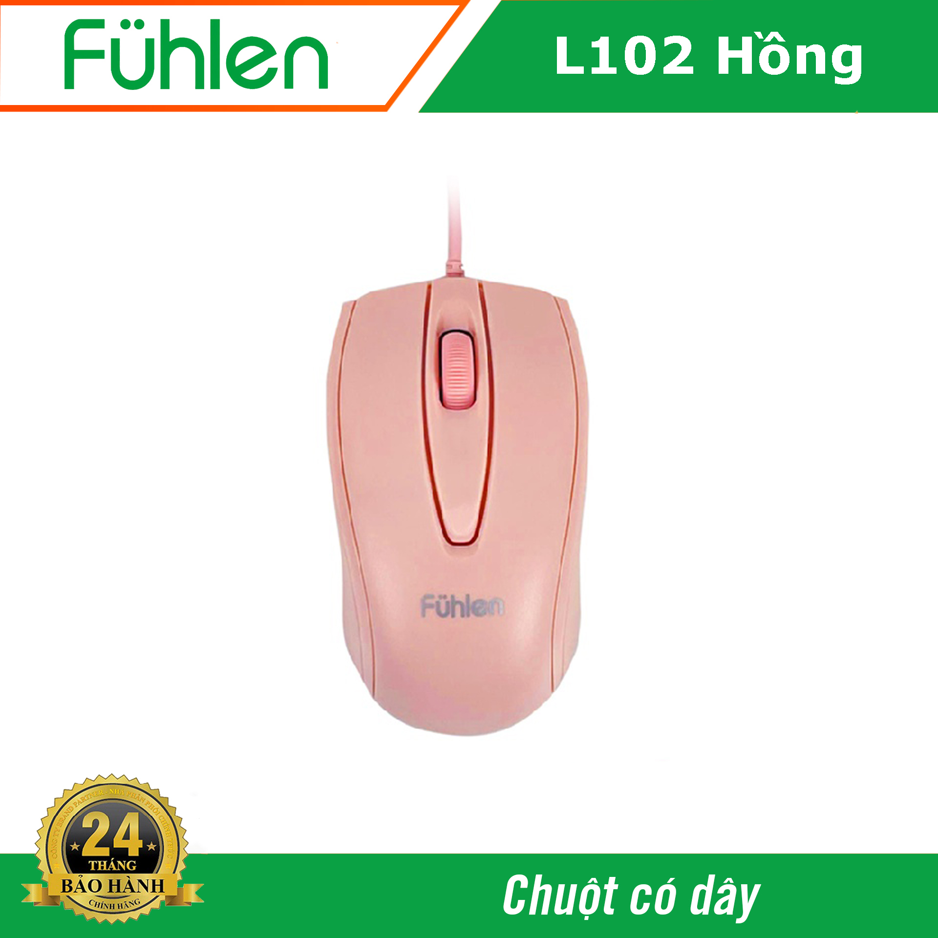 Chuột có dây Fuhlen L102 Pink (Hồng) - Hàng chính hãng