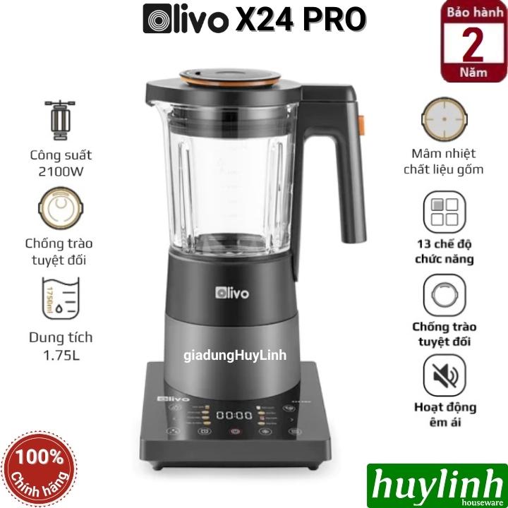 Máy xay nấu sữa hạt Olivo X24 PRO - 1.75 lít - 2100W - Tặng sách công thức - Hàng chính hãng