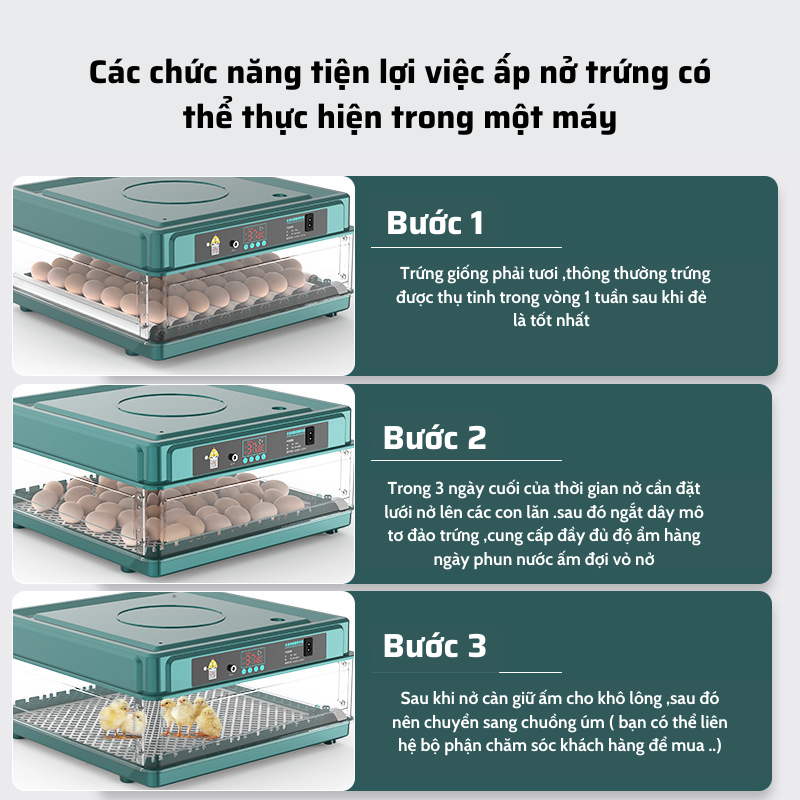 Máy ấp trứng mini thông minh Hàng chính hãng tự đảo thay nước MAT-09