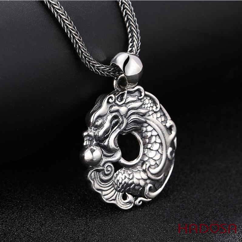 Mặt dây chuyền bạc cá chép hoá rồng