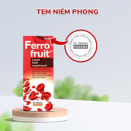 Siro Sắt FERRO FRUIT Dr.Muler (110ml) vị trái cây, chiết xuất tự nhiên, tạo hồng cầu ngừa thiếu máu cho trẻ em và người lớn.