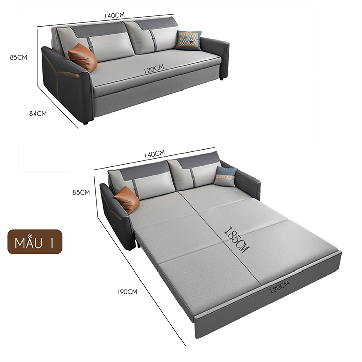 Giường Sofa Vải Sợi Nano Cao Cấp - Ghế Sofa Giường Đa Năng Có Ngăn Chứa Đồ,Vải Sợi Nano Cao Cấp , Chuyển Đổi Từ Ghế Sang Giường Tiện Lợi , Tiết Kiệm Không Gian