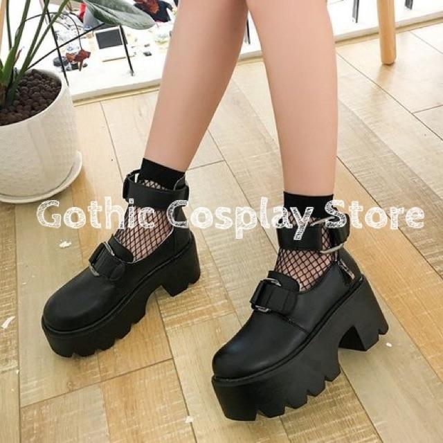 NÊN TĂNG 1 SIZE Giày đế cao 8cm phong cách Lolita cá tính, giày cosplay, giày gothic ( Size 35 - 40