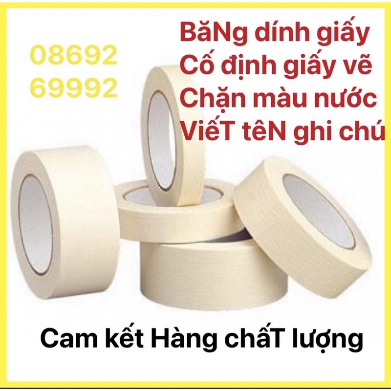 Băng keo giấy 5cm - 2cm - 1cm x 10m sẵn hàng ạ