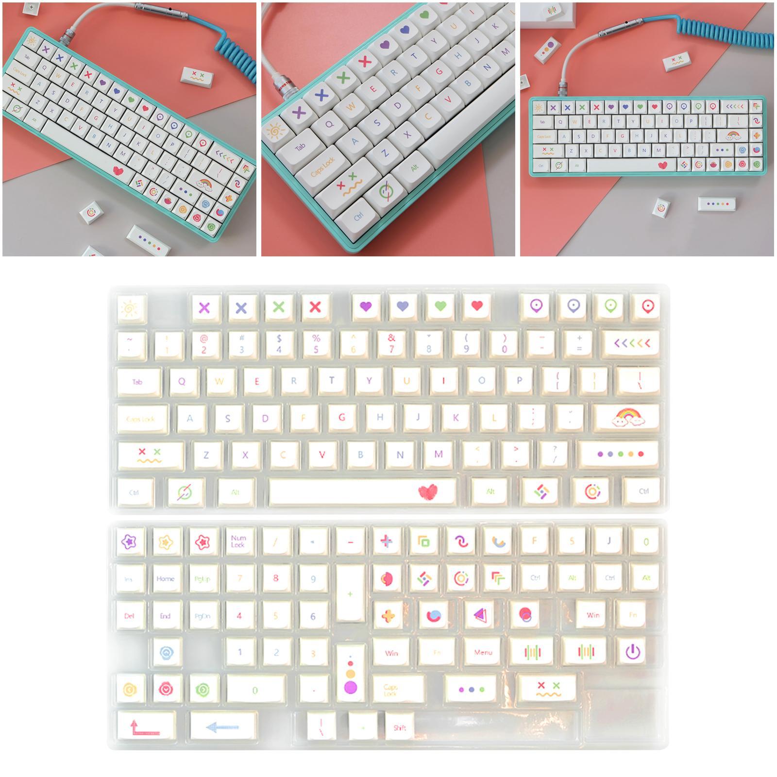 Universal 140 Keys PBT Keycaps Cute Pattern Dye Sub for MX Switch Gaming