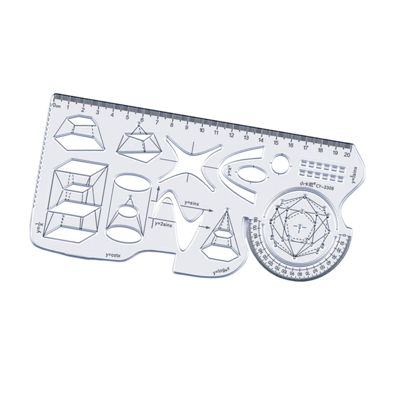 Multifunctional Geometric Ruler Drawing Measuring Tool Artist Office Tailor