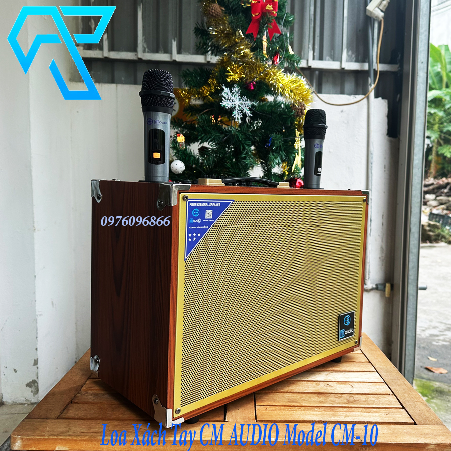 Loa Xách Tay C M audio Model CM-10 bass 25 8 nút điều chỉnh Vỏ gỗ sơn bóng mặt lưới kim loại hàng chính hãng nhập khẩu mẫu mới nhất 2023 bảo hành 6 tháng