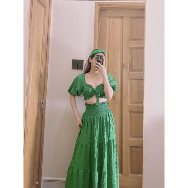 Sét maxi đi biển nhún xoè