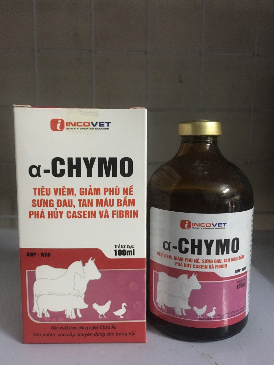 Chymosin tiêu viêm, giảm phù nề cho chó, mèo, gia súc, gia cầm