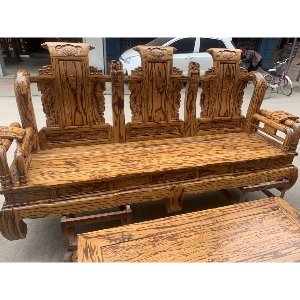 Bộ bàn ghế giả cổ tần thủy hoàng gỗ mun da báo
