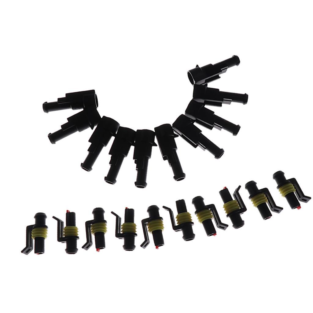 10 Set 1Pin Sealed Waterproof Quick Splice Electrical Wire Connector Plugs