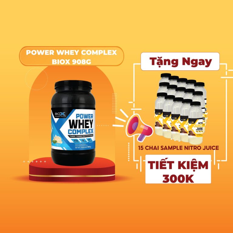 Sữa Tăng Cơ Power Whey Complex BioX - Hộp 908g