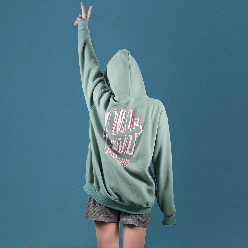 Áo khoác nỉ có mũ 2 lớp SAM CLO - HOODIE chui freesize form rộng nam nữ unisex mặc cặp - couple in chữ UNFLUID