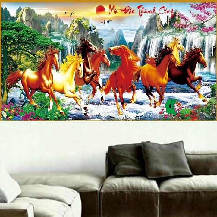 Tranh thêu mã đáo thành công LV3102 - kích thước: 97 * 47cm.