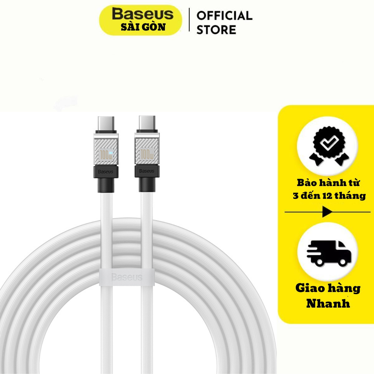 Cáp sạc nhanh Type-C to Type-C 100W Baseus CoolPlay Series Fast Charging Data Cable ( CAKW )-Hàng chính hãng