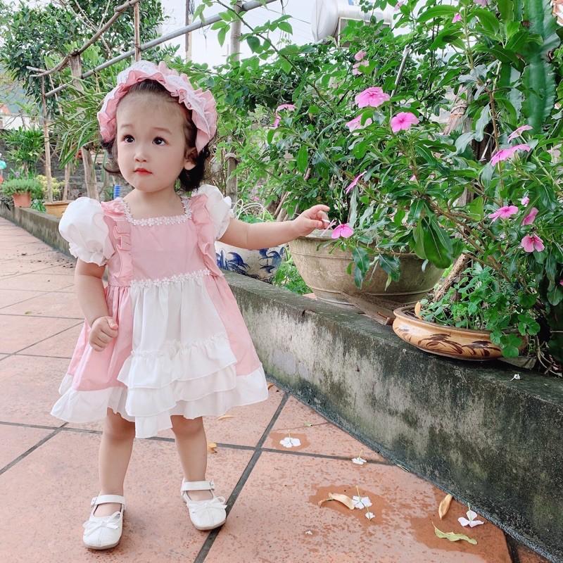 VÁY LOLITA HỒNG BÈO TẦNG -HÀNG THIẾT KẾ CAO CẤP
