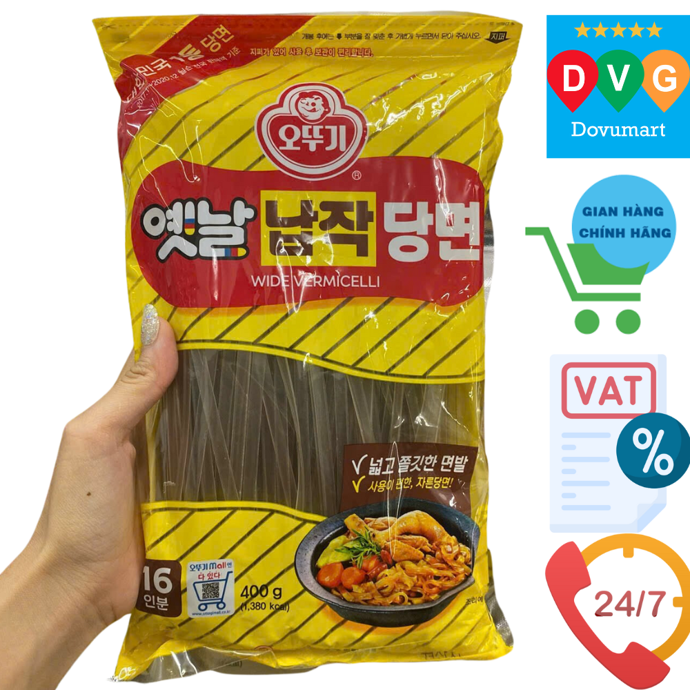 Miến Dẹt Tinh Bột Khoai Lang Ottogi Hàn Quốc Gói 400G