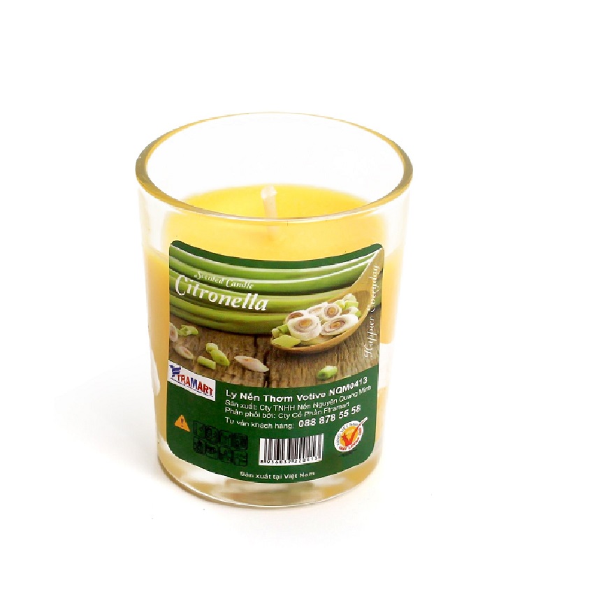 Hộp 6 ly nến thơm votive Miss Candle FTRAMART NQM0413 Citronella (Hương sả chanh)