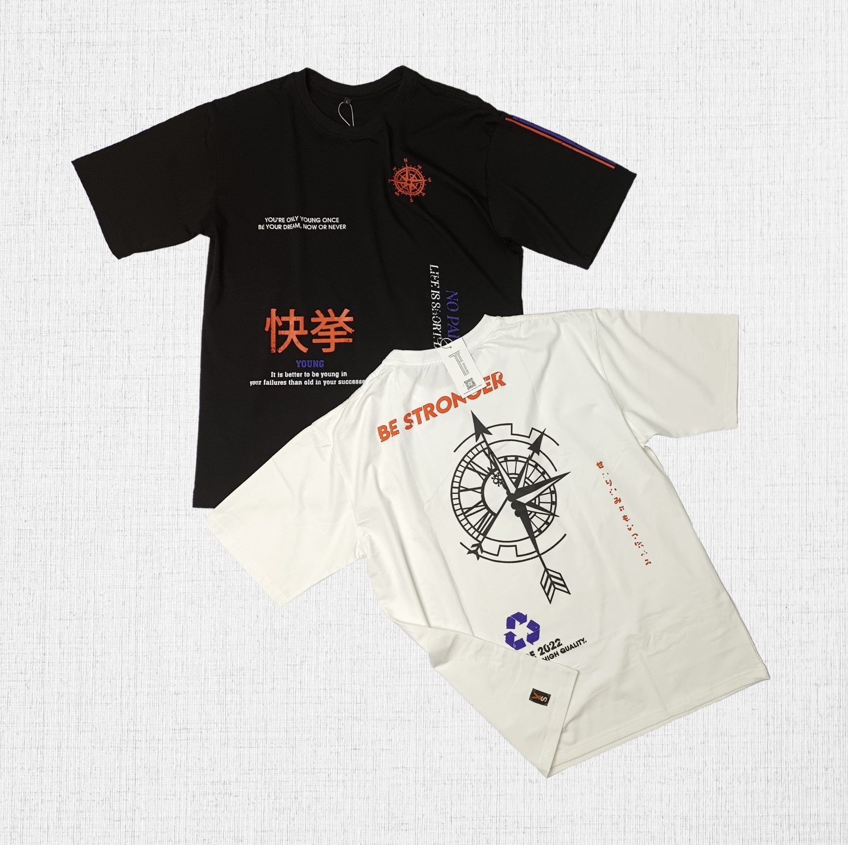 Áo thun tay lỡ unisex BE STRONGER chất liệu cotton 100% co dãn 4 chiều thấm hút tốt.