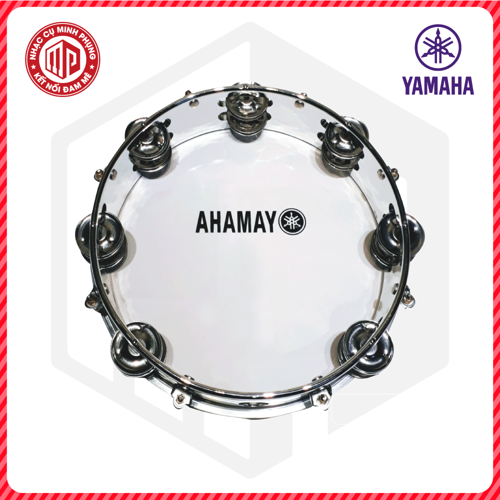 Trống lắc tay/ Lục lạc gõ bo/ Tambourine - Yamaha MT6 2022 W2 - Màu trắng trong suốt - Hàng chính hãng