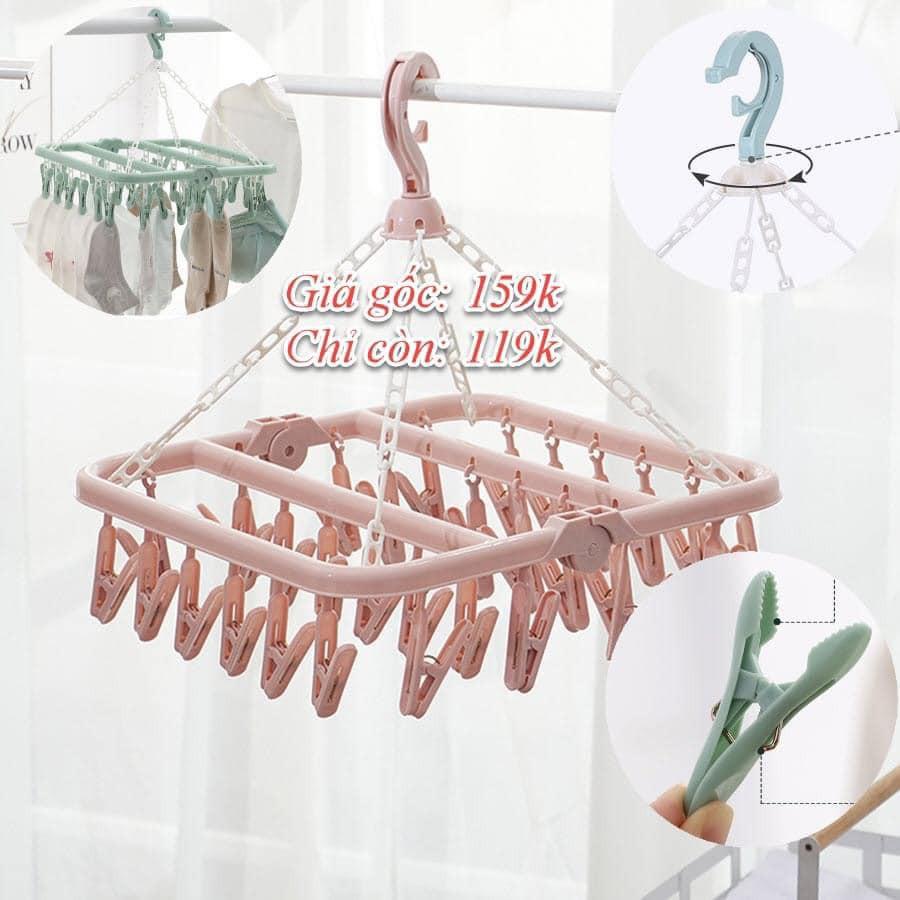 MÓC CHÙM NHỰA VUÔNG 32 KẸP GẤP GỌN TIỆN DỤNG