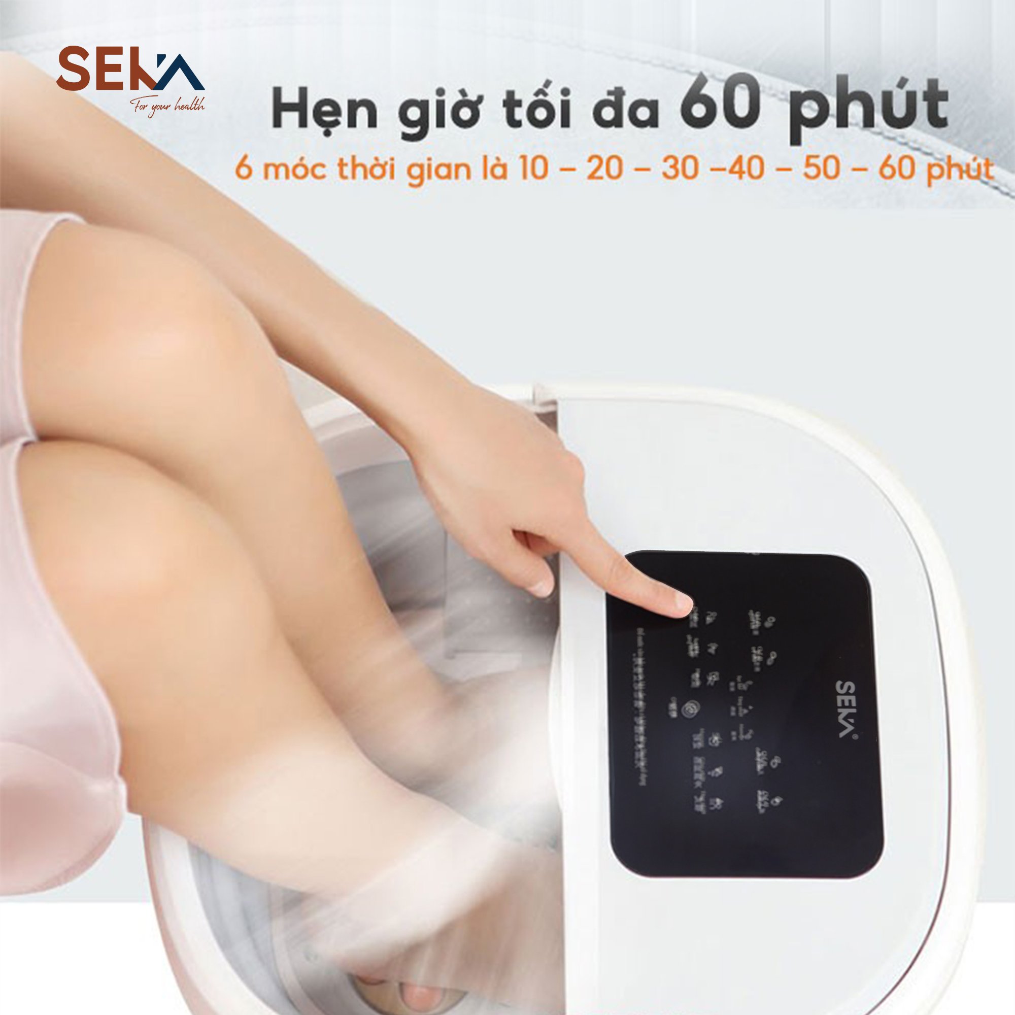 Bồn Ngâm Chân, Massage Chân SEKA SK195 gấp gọn con lăn tự động hàng chính hãng