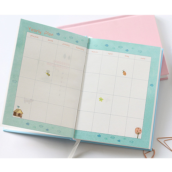 Sổ tay planner 365 Itoya, bìa trắng chanh, 228 trang