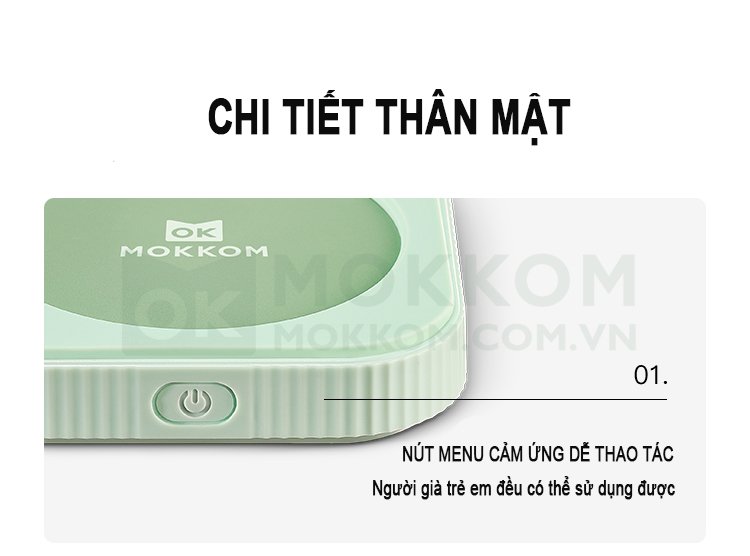 Đế Hâm Nóng Giữ Nhiệt Đa Năng Mokkom MK401 Làm Ấm Mọi Chất Liệu - Hàng Chính Hãng