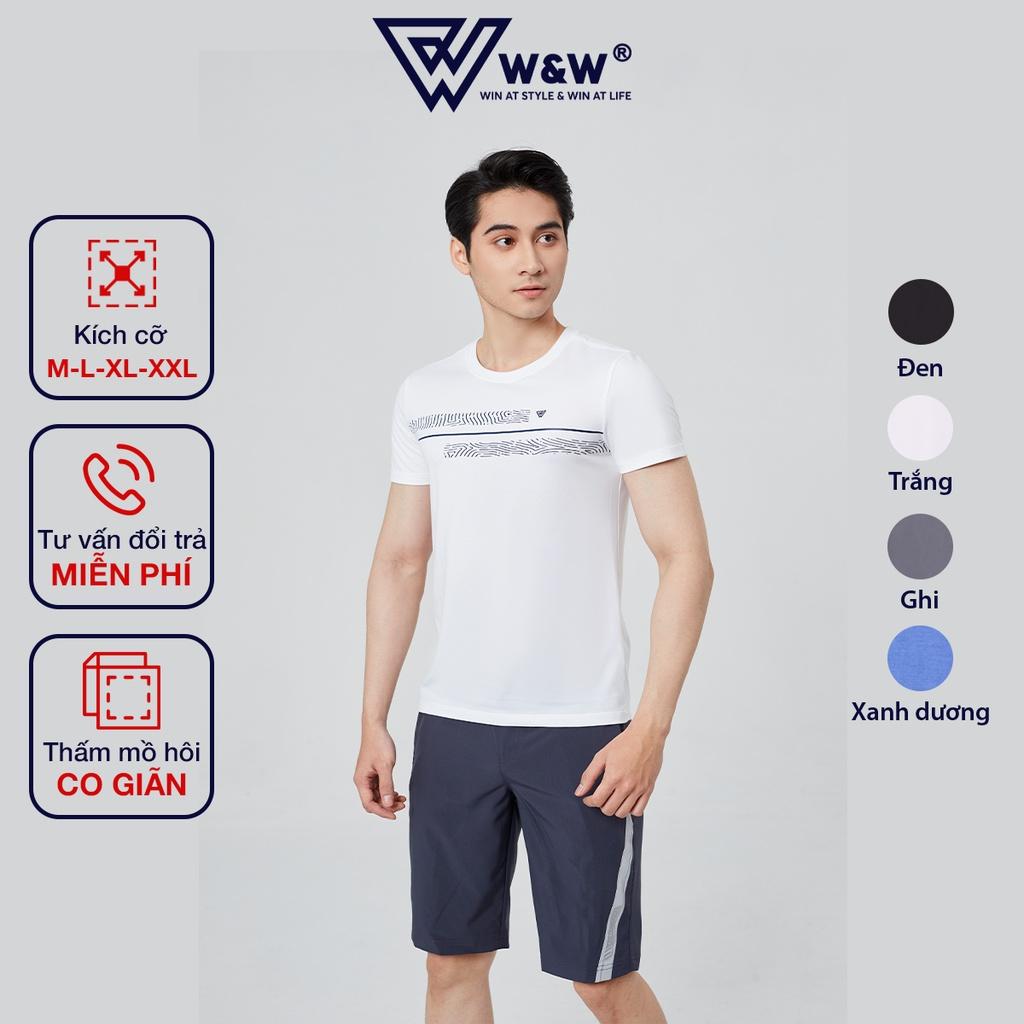 Áo Tshirt Nam Tay Ngắn W&amp;W Chất Vải CVC Cao Cấp, Thoáng Khí, Đanh Mịn Thoải Mái Trong Mọi Hoạt Động WTS52S