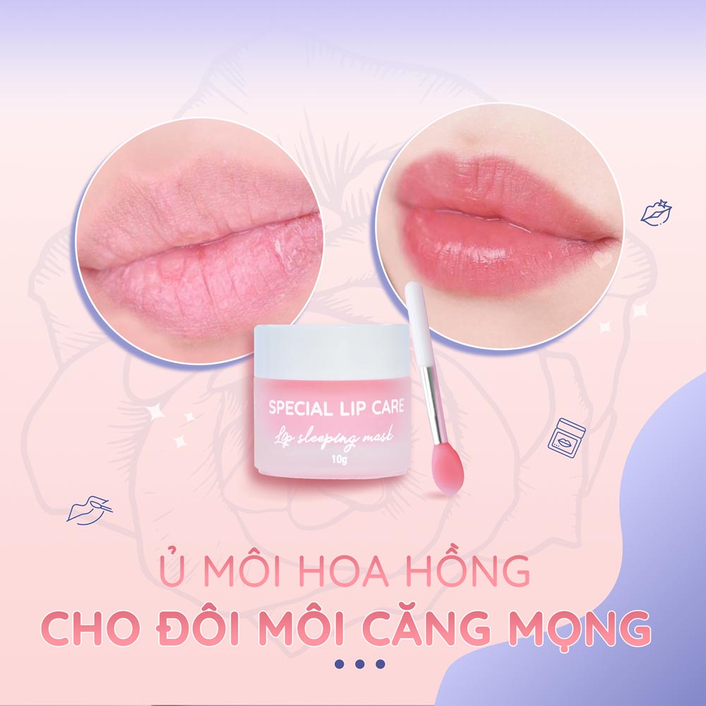 Mặt nạ ngủ ủ dưỡng hồng môi chiết xuất hoa hồng GUO 10gr