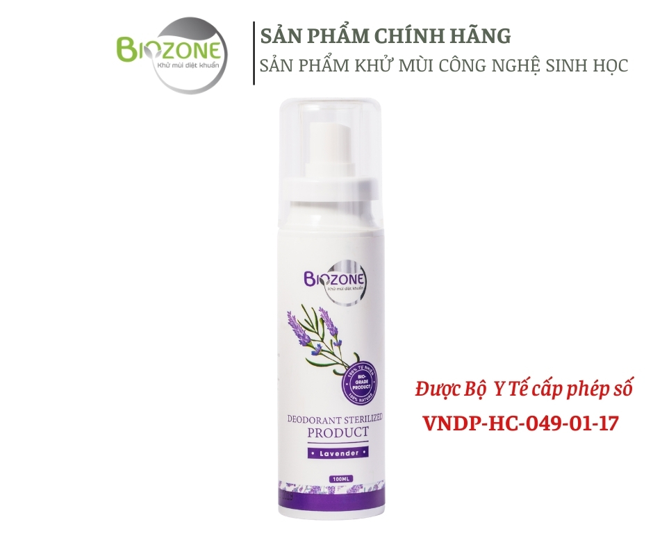 Chai Khử Mùi Vệ Sinh Khử Khuẩn Nội Thất Xe Ô Tô BIOZONE Mùi Hoa Oải Hương Công Nghệ Sinh Học ,100% Thành Phần Hữu và Tinh Dầu Cao Cấp Cơ An Toàn Cho Trẻ Em- Hàng Chính Hãng