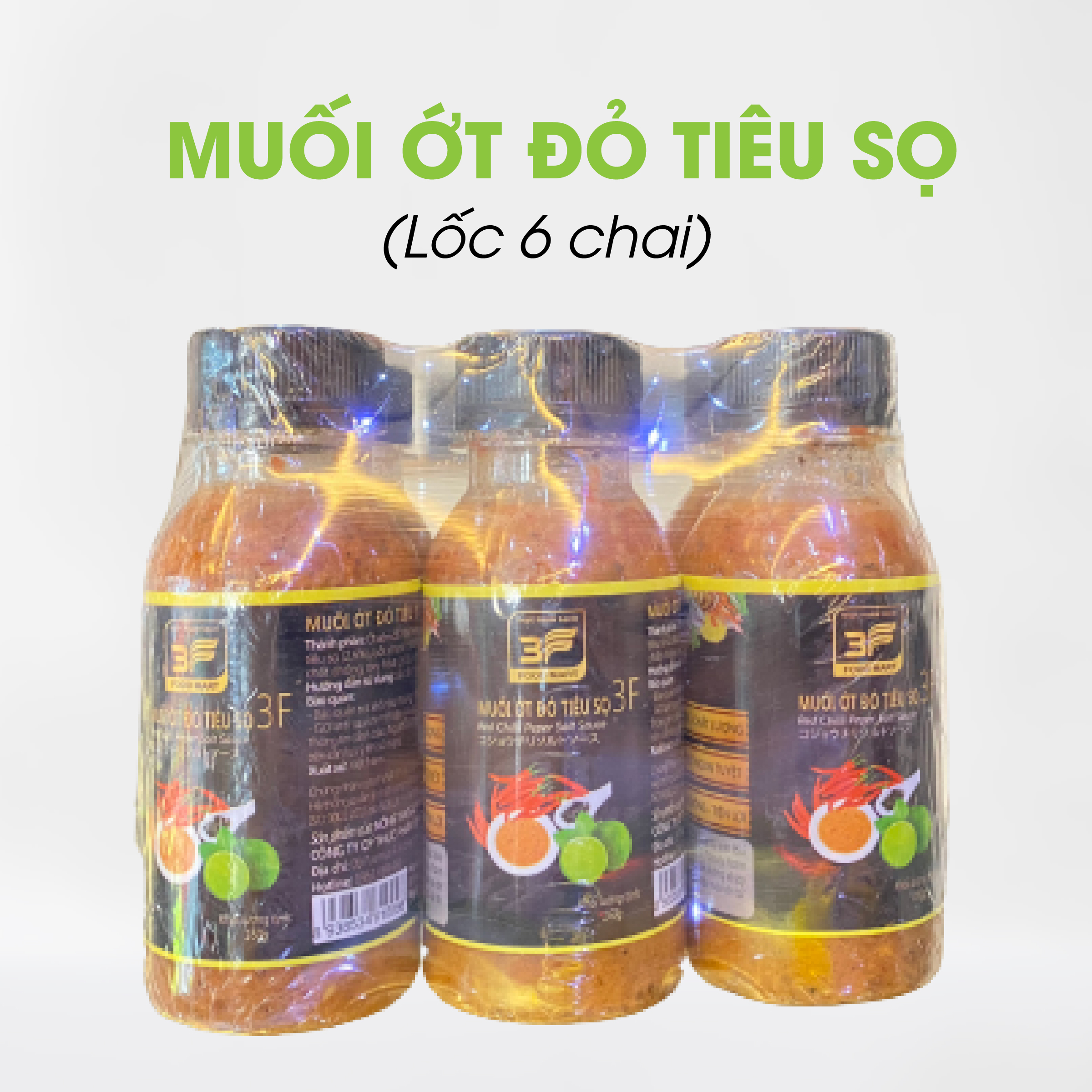 Lốc 6 chai Muối chấm ớt đỏ tiêu sọ 3F