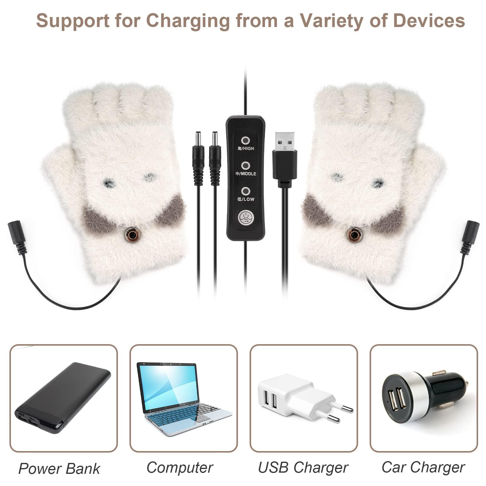 Găng tay usb usb phụ nữ làm nóng găng tay sưởi ấm găng tay không có ngón tay không có ngón tay găng tay ấm áp găng tay ấm áp tốt nhất, có thể giặt được