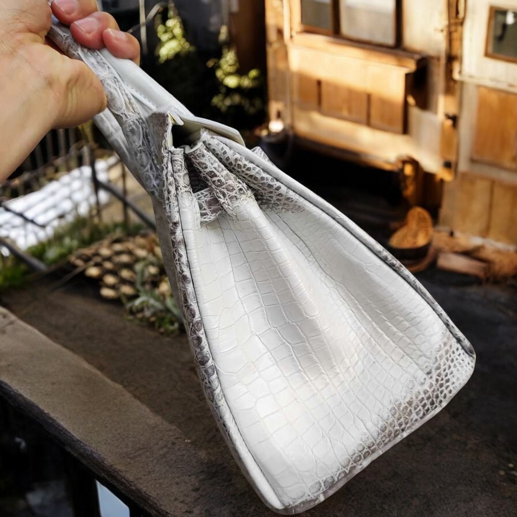 Túi xách cá sấu nữ màu Trắng tro cao cấp Loại 1