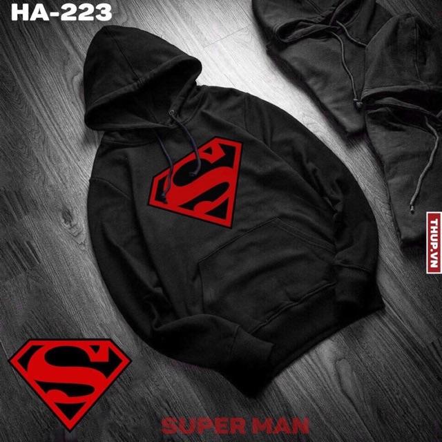 Áo Hoodie nam nữ đều mặc được Super man có Big size vải nỉ bông ngoại cao cấp