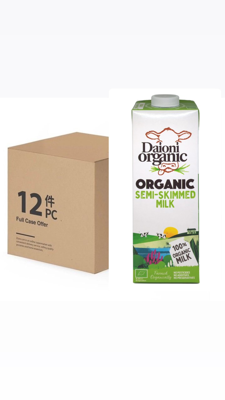 Date 08/25  Sữa tươi hữu cơ tiệt trùng tách béo 1.6% Daioni 1 Lit x 12 hộp