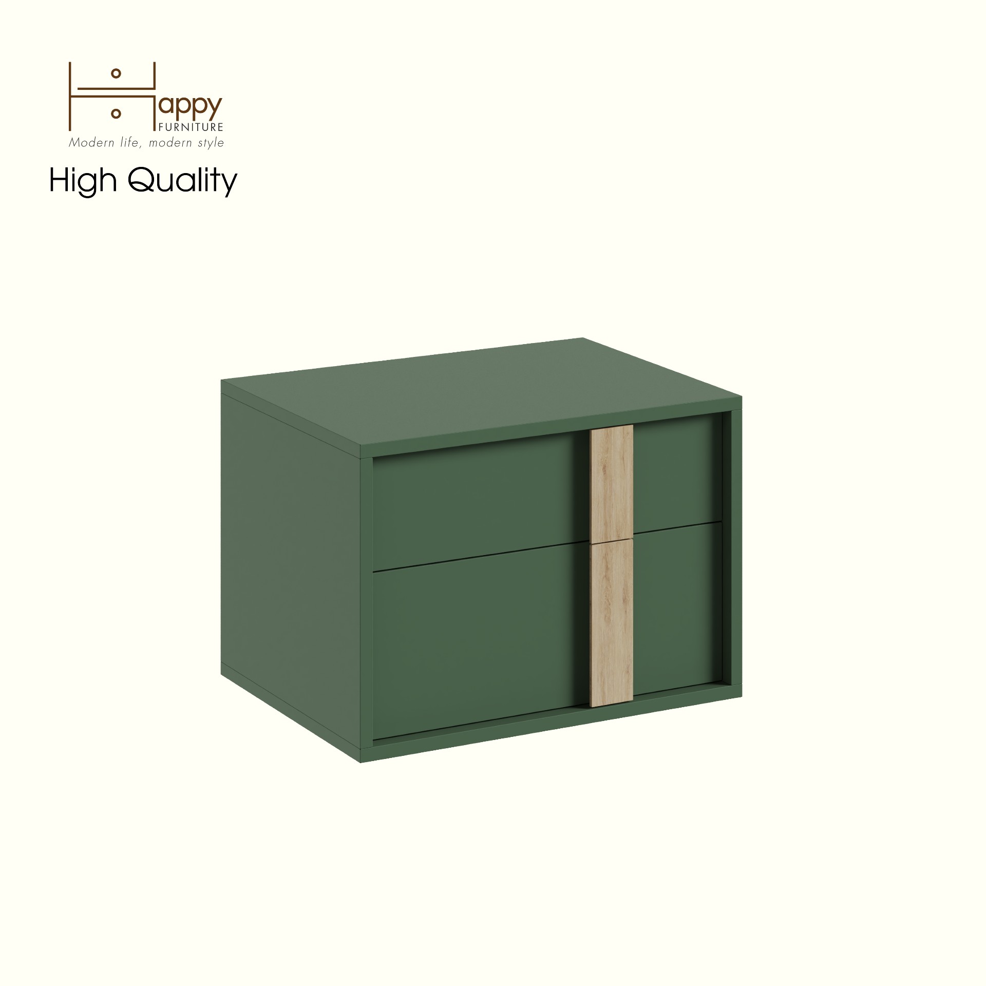 HAPPY FURNITURE , Táp đầu giường 2 ngăn kéo - SPACE, THK_280 , 54cm x 40cm x 38cm DxRxC